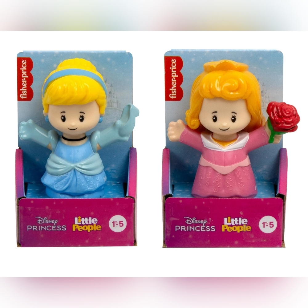 🎉 DISNEY FISHER-PRICE Princess Cinderella & Sleeping Beauty Little People